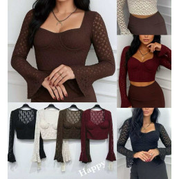 Bluzka z koronkowymi rękawkami