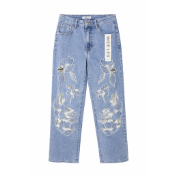 Spodnie jeansowe dzwony z...